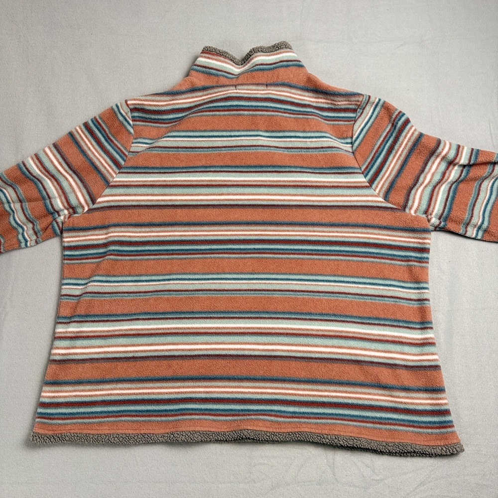 Women's Fleece 1/4 Zip Pullover Shirt Earth Tone Stripes 2XL by North River EUC - Picture 2 of 15